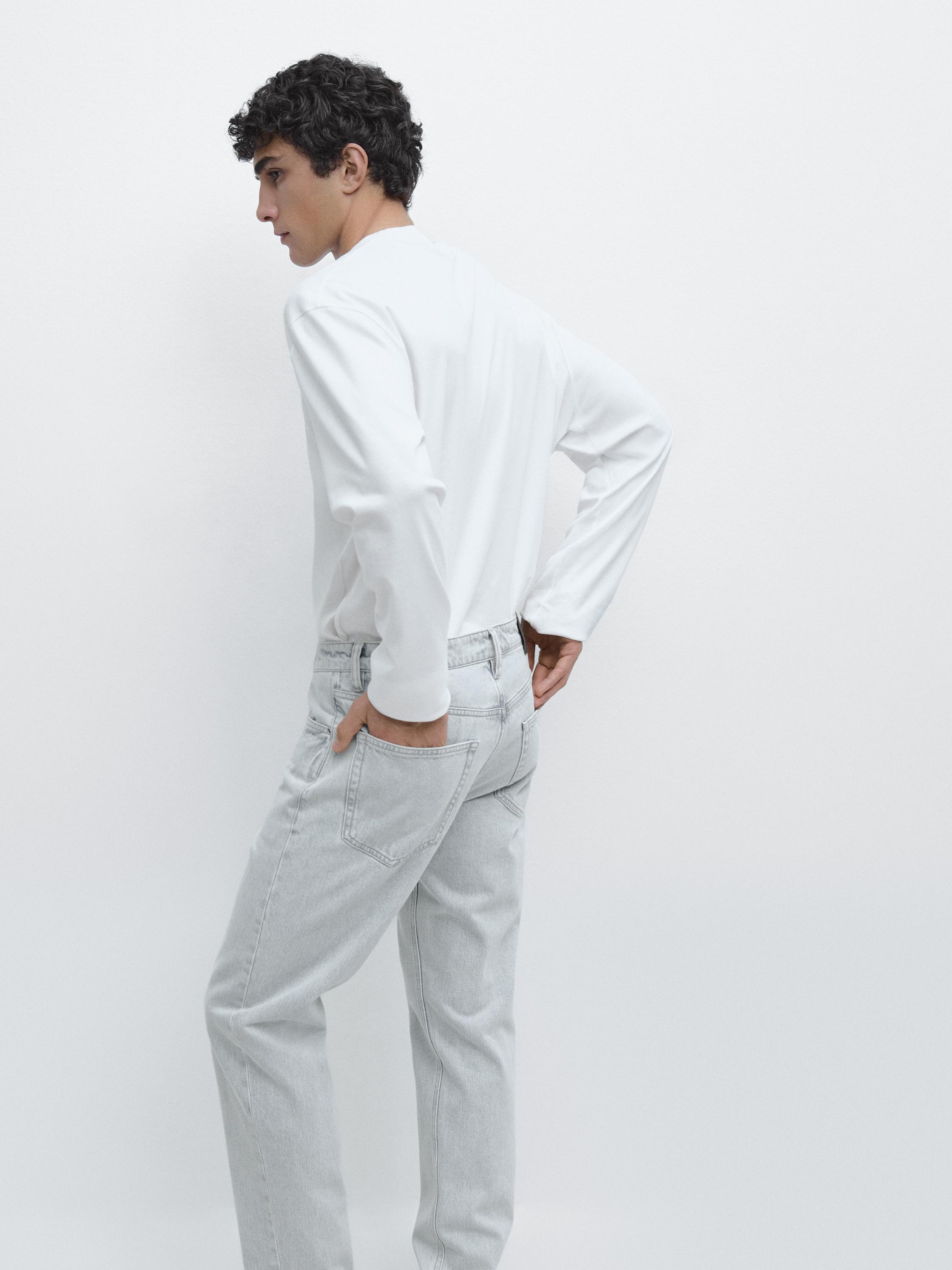 Long sleeve medium weight cotton T-shirt
